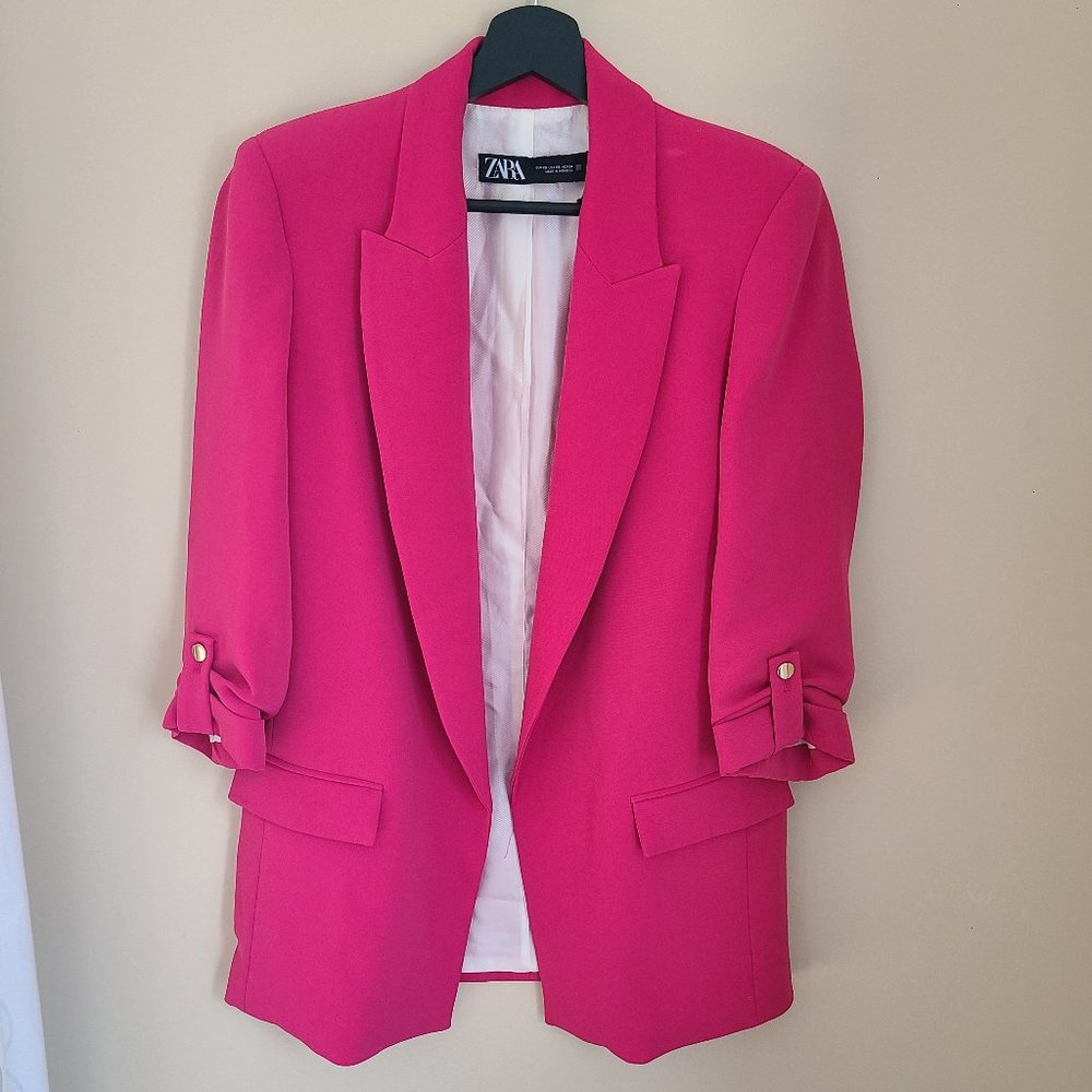 Hot pink blazer Zara size XS